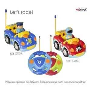 Haktoys Control remoto de dibujos animados de coche de