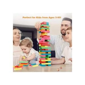 Coogam Juego de apilamiento de bloques de madera con bolsa_2