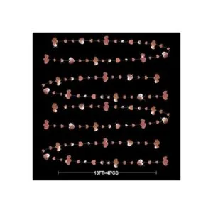 Guirnalda de corazón de oro rosa de 52 pies para colgar_2