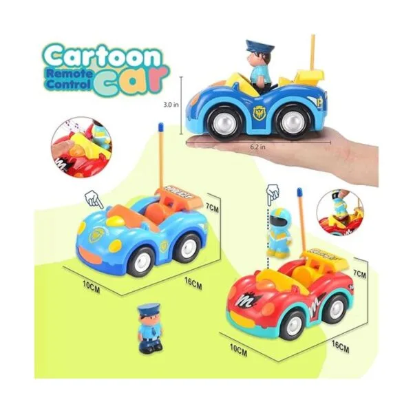 Haktoys Control remoto de dibujos animados de coche de