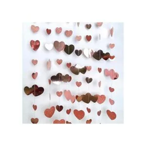 Guirnalda de corazón de oro rosa de 52 pies para colgar_3