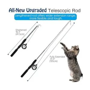 Pawaboo Juguete de varita de plumas para gatos paquete de_2