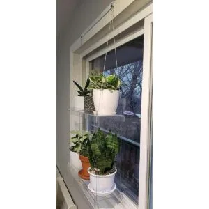 SupremeTech Estantes colgantes de acrílico para ventanas