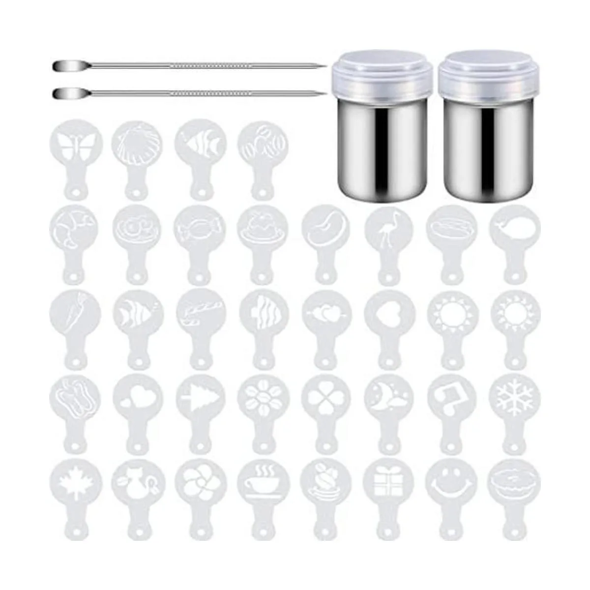 72 plantillas de decoración de café plantilla de arte de