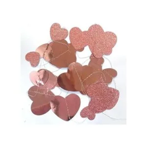 Guirnalda de corazón de oro rosa de 52 pies para colgar_6