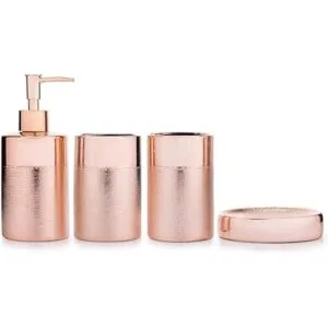 MyGift Juego de baño de cerámica texturizada moderna de