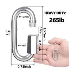 Quick Link mosquetón de acero inoxidable 304 en forma de