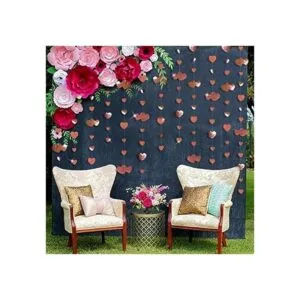 Guirnalda de corazón de oro rosa de 52 pies para colgar_5