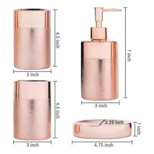 MyGift Juego de baño de cerámica texturizada moderna de