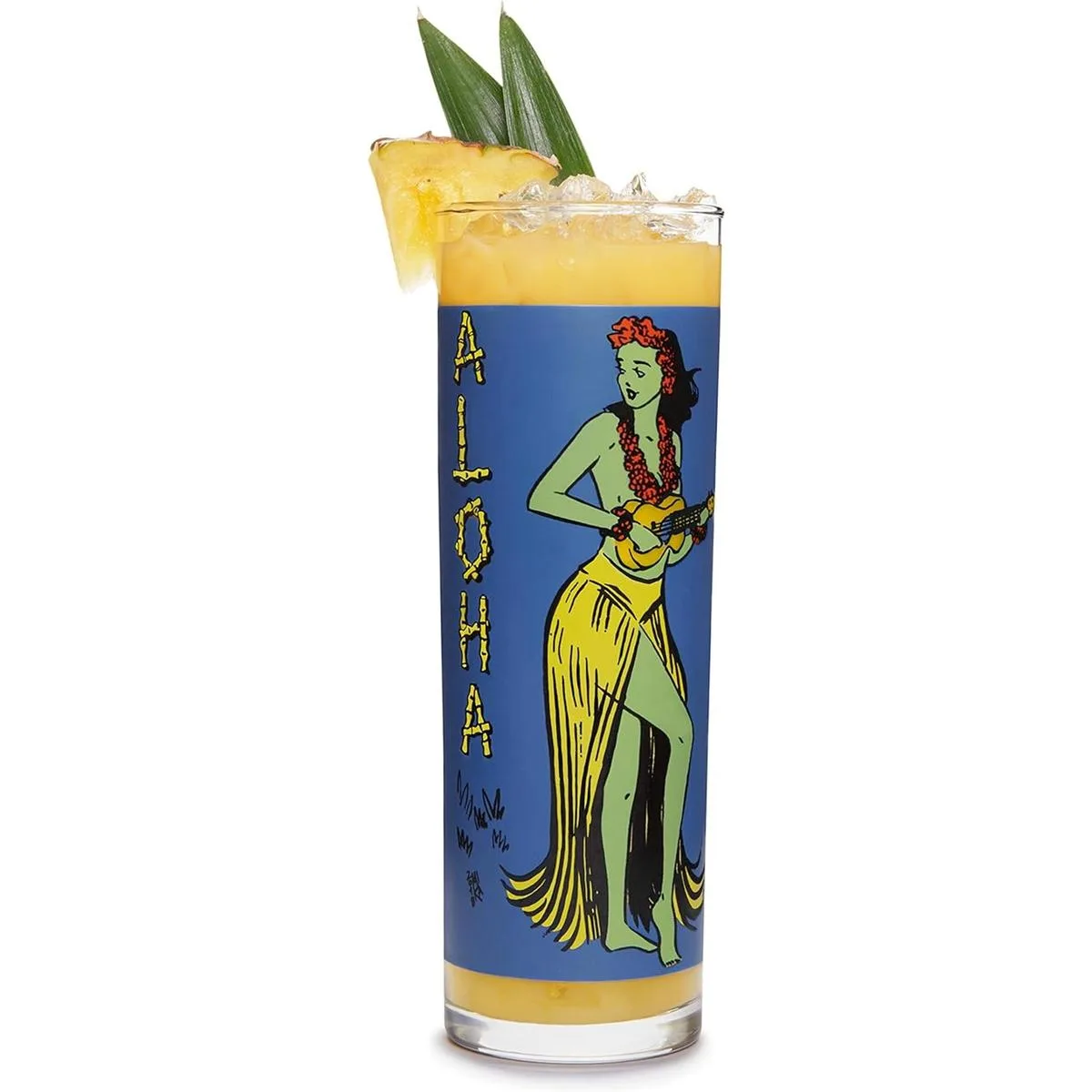 Libbey Tiki Kahiko Vaso zombi azul 13.5 onzas juego de 4_1