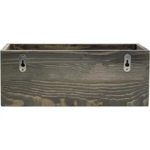 MyGift Cesta de madera y metal para colgar en la pared