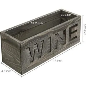 MyGift Cesta de madera y metal para colgar en la pared