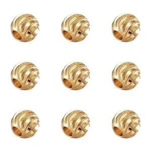 Craftdady 100 cuentas redondas chapadas en oro de 18_1