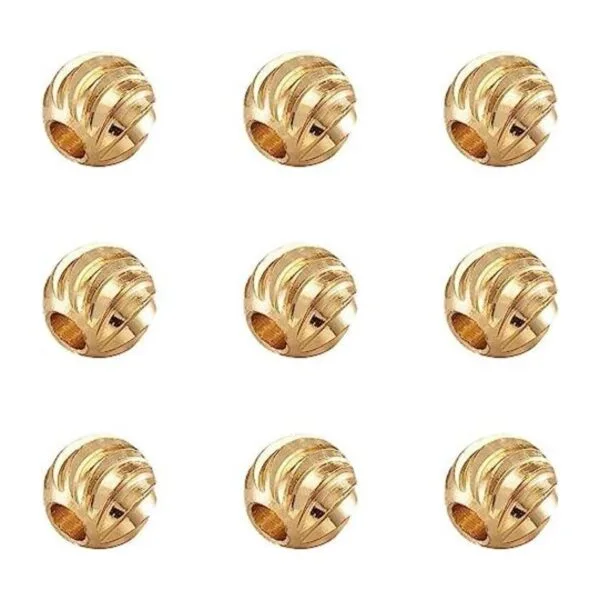 Craftdady 100 cuentas redondas chapadas en oro de 18_1