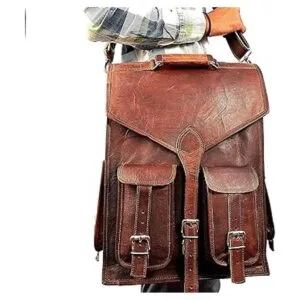 Mochila de cuero de 18 pulgadas mochila ligera para_3