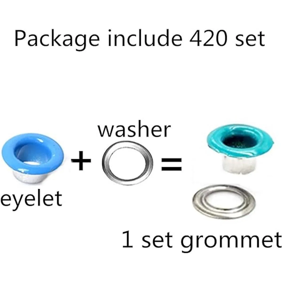 Honkoolly Juego de 420 ojales de metal de 0.118 in