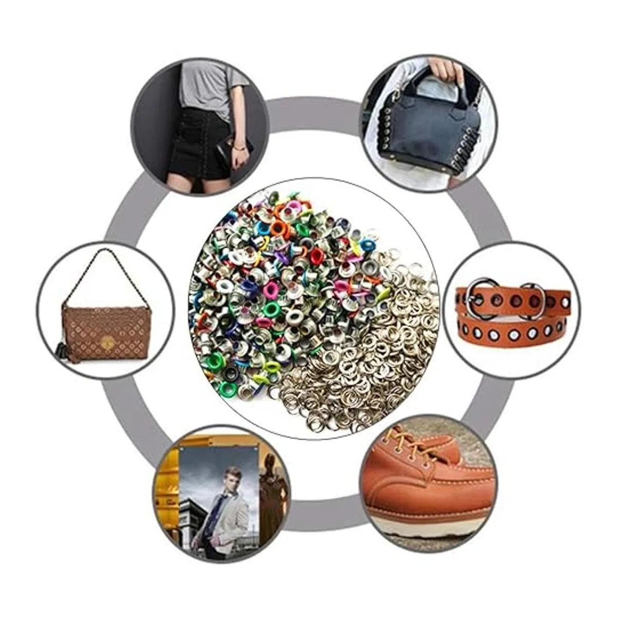 Honkoolly Juego de 420 ojales de metal de 0.118 in