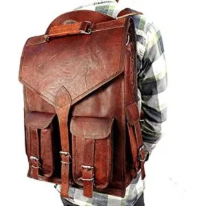 Mochila de cuero de 18 pulgadas mochila ligera para_1