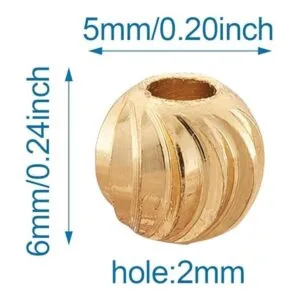 Craftdady 100 cuentas redondas chapadas en oro de 18_4
