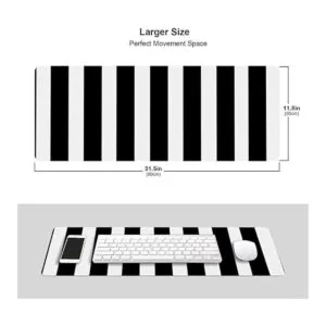 Alfombrilla de ratón para juegos de rayas blancas y_6