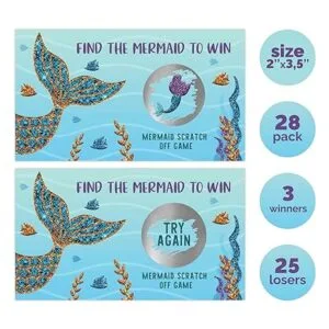 Mermaid Scratch Off Game Sirena Baby Shower Girls_3
