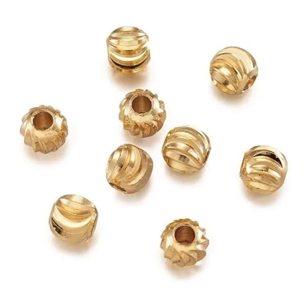 Craftdady 100 cuentas redondas chapadas en oro de 18_2
