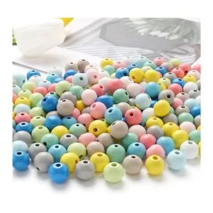 ToBeIT Cuentas de madera 400 cuentas redondas de madera_2