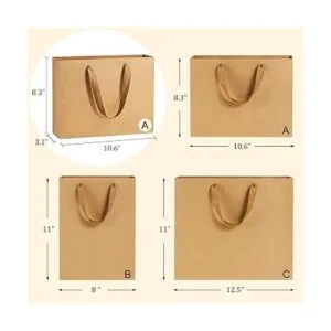 Bolsas de papel de 10.6 x 3.1 x 8.3 pulgadas 25 bolsas de_2