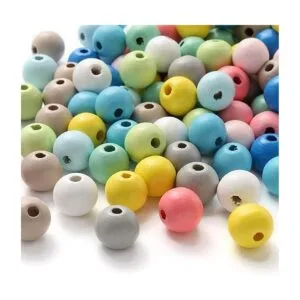ToBeIT Cuentas de madera 400 cuentas redondas de madera_3