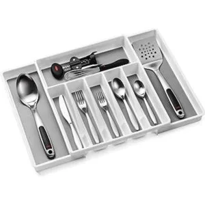 Organizador expandible de cajones de cubiertos bandeja de_6