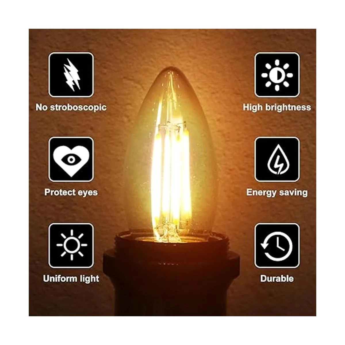 BORT B11 Bombillas LED de candelabro regulables de 4 W_3