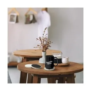 Essentra Home Juego de 6 posavasos de mármol blanco para_5