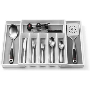 Organizador expandible de cajones de cubiertos bandeja de_4