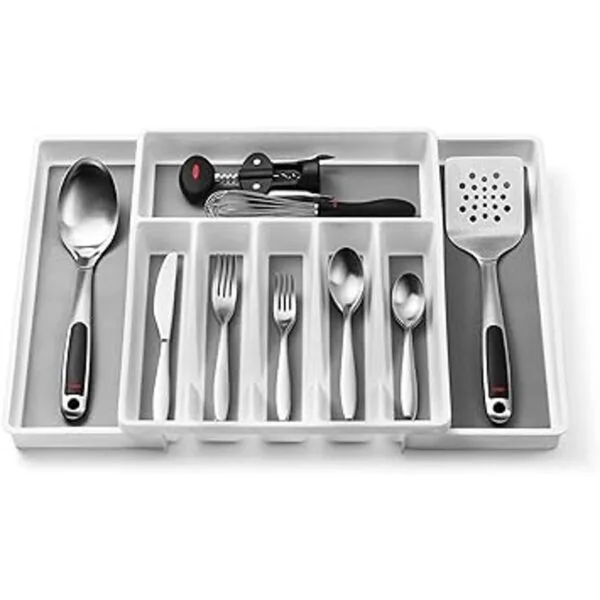 Organizador expandible de cajones de cubiertos bandeja de_4