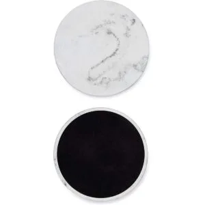 Essentra Home Juego de 6 posavasos de mármol blanco para_3