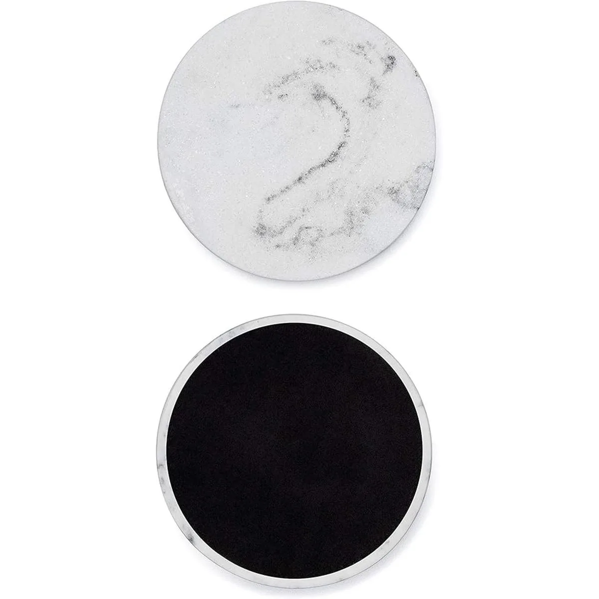 Essentra Home Juego de 6 posavasos de mármol blanco para_3