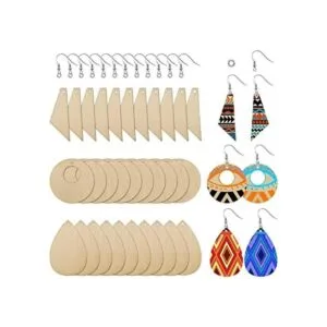 60 aretes de madera sin acabar lágrima en blanco y