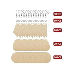 60 aretes de madera sin acabar lágrima en blanco y