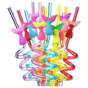 Pajitas de cola de sirena para suministros de fiesta de