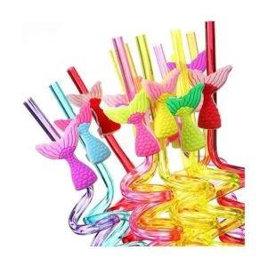 Pajitas de cola de sirena para suministros de fiesta de