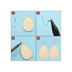 60 aretes de madera sin acabar lágrima en blanco y