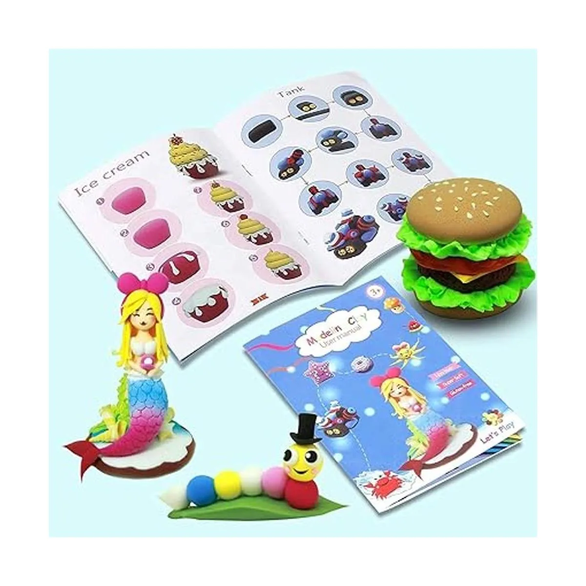 Arcilla de modelado 50 colores de arcilla seca al aire_3