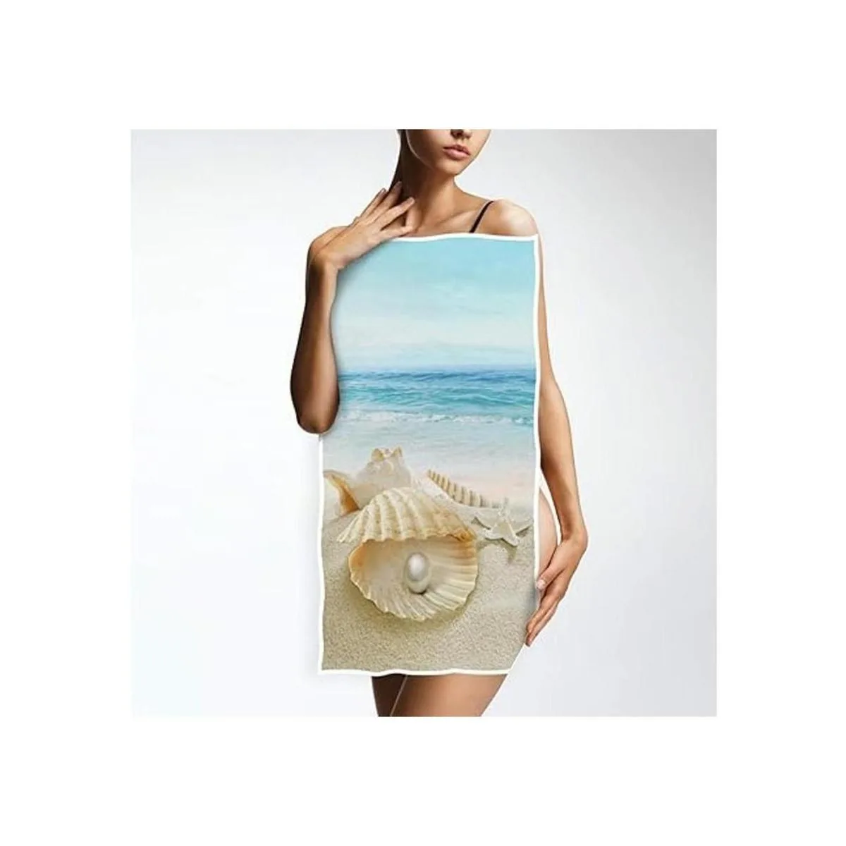 Starfish Shell Toallas de mano de playa con perlas de 16_5