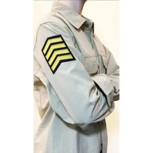 CutePatch Disfraz de Halloween sargento rayas plateadas_4