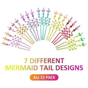 Pajitas de cola de sirena para suministros de fiesta de