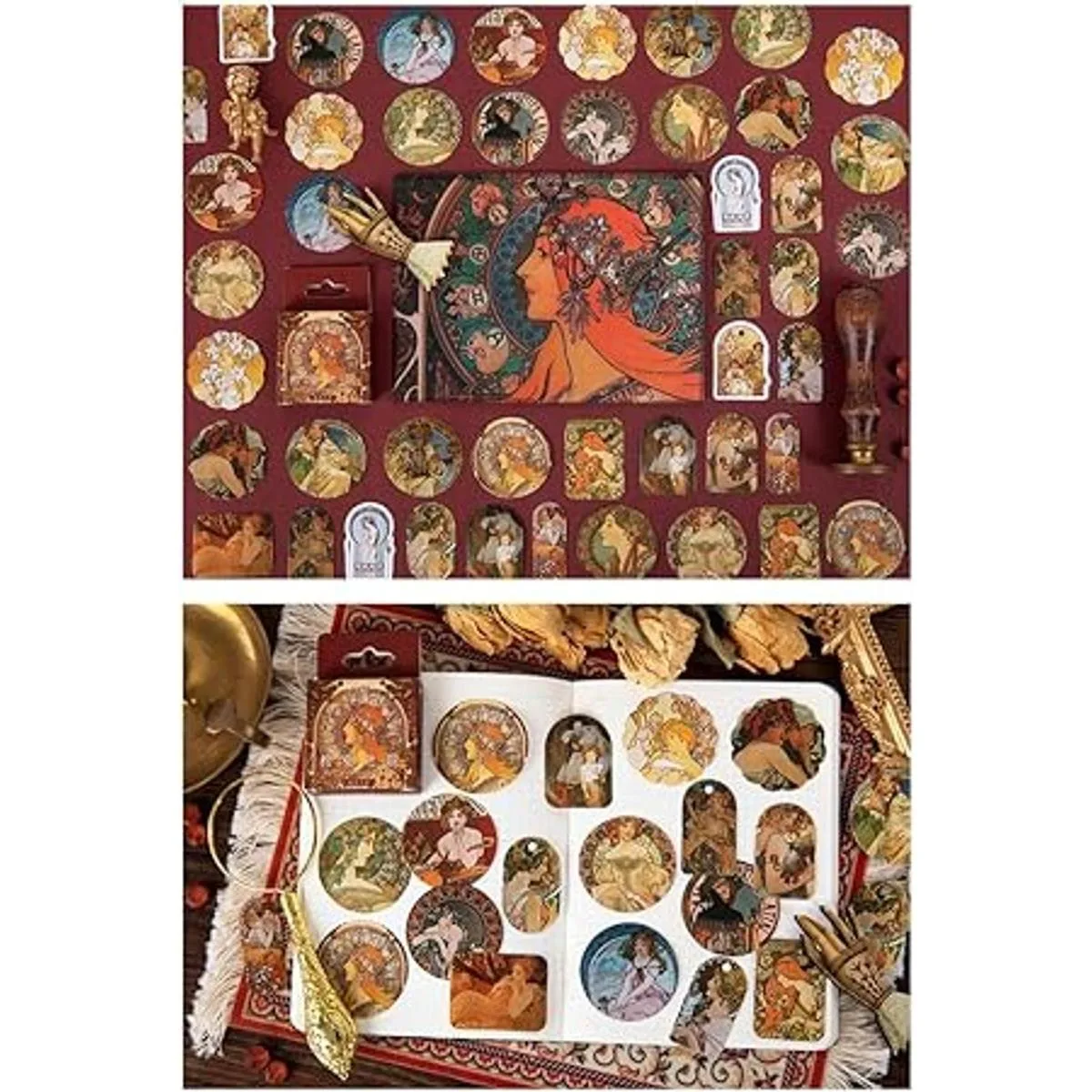 Juego de calcomanías de papel vintage 274 piezas de