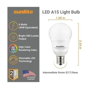 Sunlite 41409SU Bombilla LED A15 6 vatios equivalente a_2