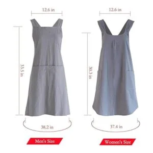 Delantales de cocina de lino japonés con espalda cruzada_5