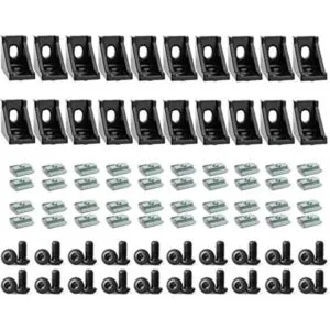 Juego de 20 conectores de perfil de aluminio negro serie