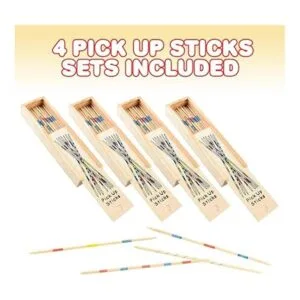 Gamie Juego de palos de madera con tapas juego de 4_2